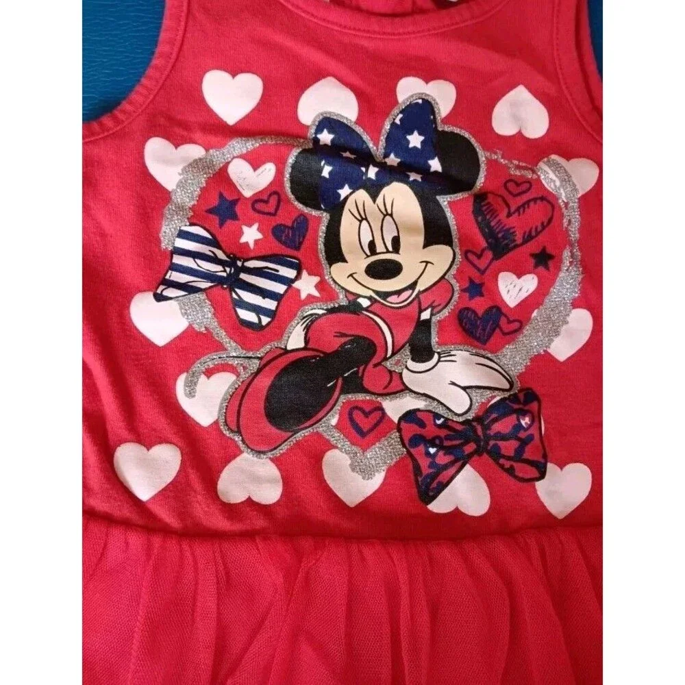 shirt 18 months Girls Disney Minnie Mouse Sleeveless tank red ruffle